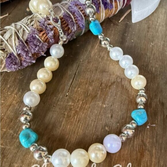 Alquimia Pearl and Turquoise Necklace - Picture 1 of 7